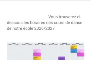 Horaires 2026/2027